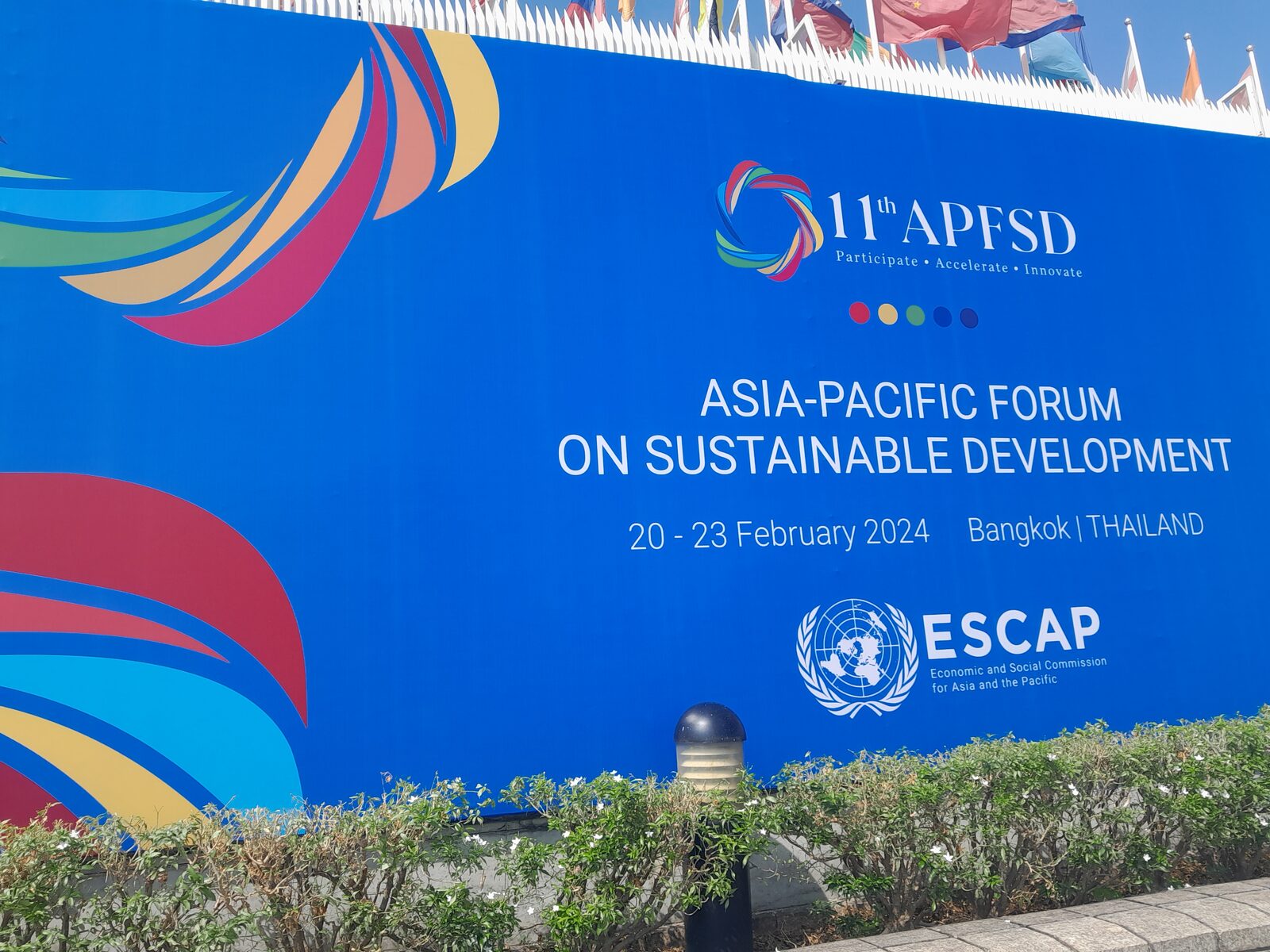 Signage for the Asia-Pacific Forum on Sustainable Development 2024, Bangkok